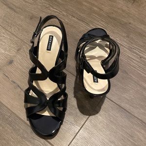 Black strappy heels - size 9.5